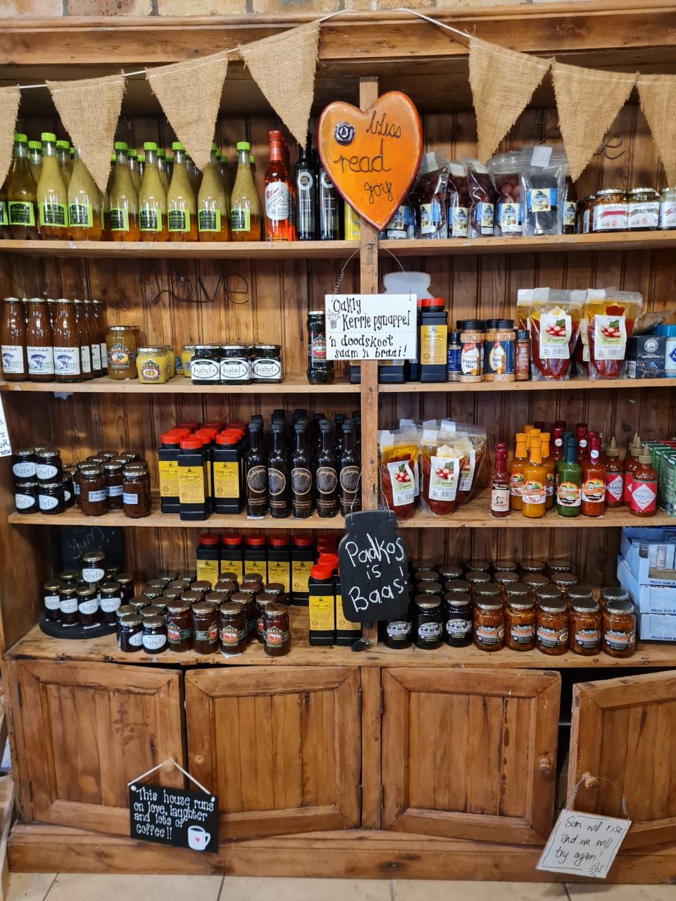 Home-made jams and sauces